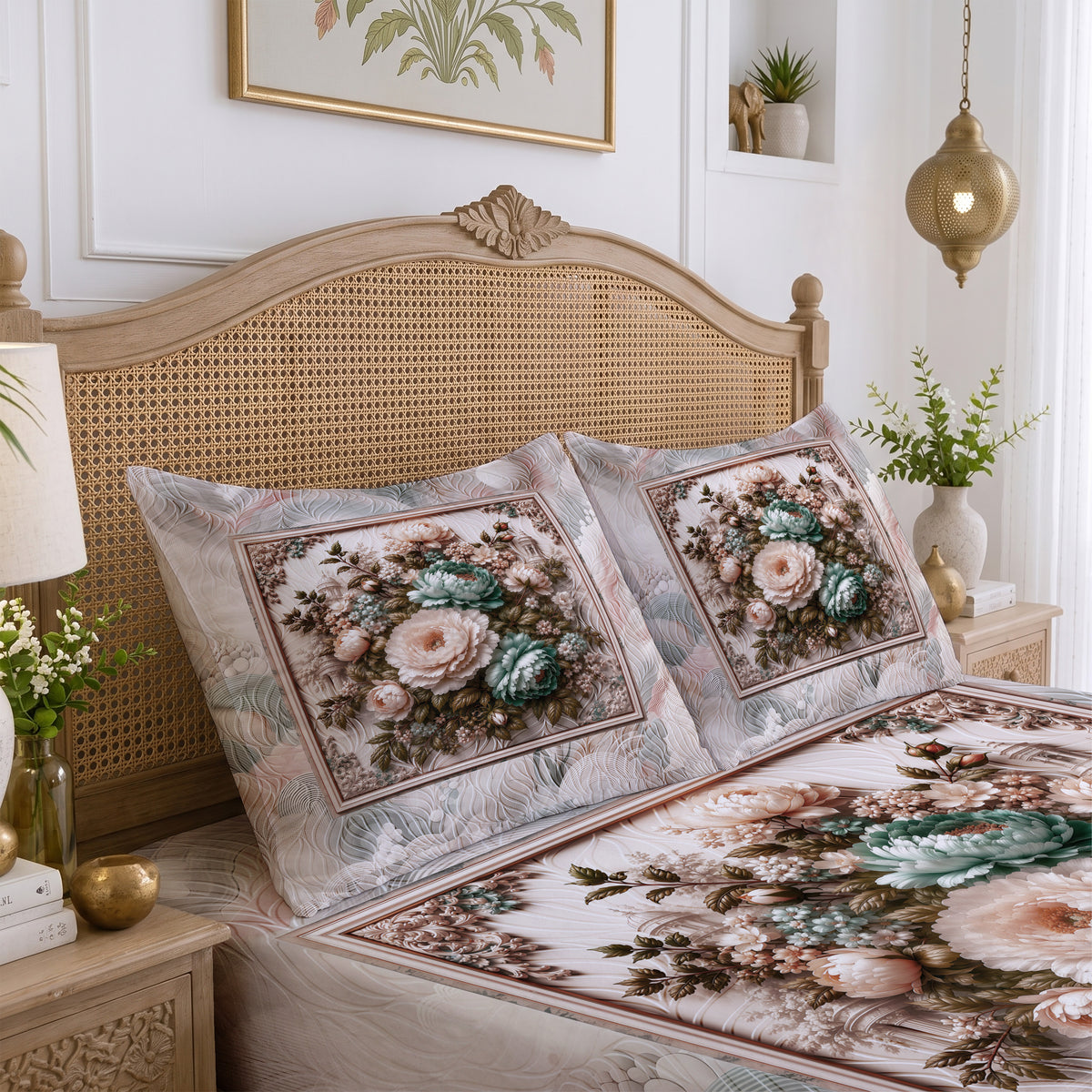 CHHAVI INDIA 210 TC Microfiber Printed King Size Bedsheet With 2 Pillow Covers