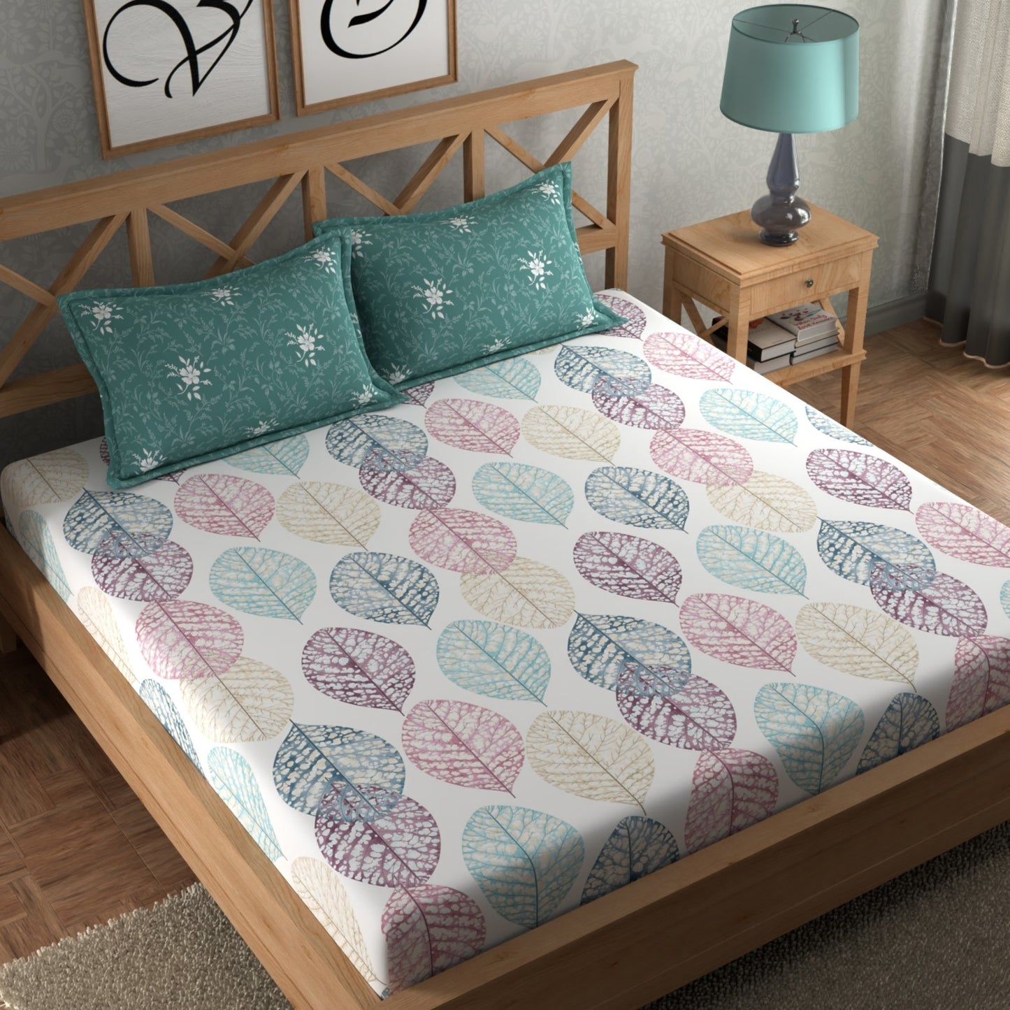 CHHAVI INDIA 210 TC Microfiber Printed King Size Bedsheet With 2 Pillow Covers