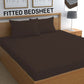 CHHAVI INDIA 210 TC Microfiber Fitted Double Size Stripe Bedsheet
